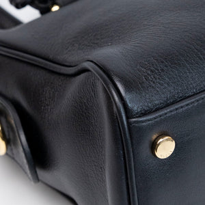 GUCCI BORSETTO MEDIUM LEATHER SHOULDER BAG BLACK GHW