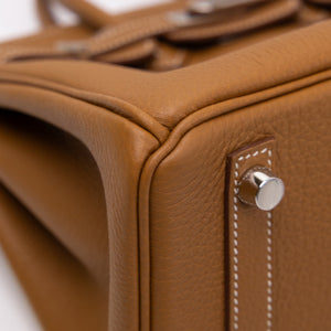 HERMES BIRKIN 25 GOLD TOGO SHW STAMP K