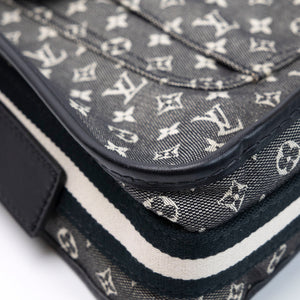 LOUIS VUITTON BESACE MARY KATE BAG BLUE MINI LIN CANVAS GHW