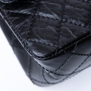 CHANEL MINI 2.55 REISSUE AGED CALFSKIN BLACK GHW