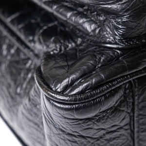 SAINT LAURENT MEDIUM NIKI BAG CROCODILE-EMBOSSED BLACK CALFSKIN BLACK HARDWARE