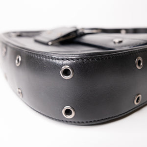 CHRISTIAN DIOR VINTAGE PUNK SHOULDER BAG BLACK SHW