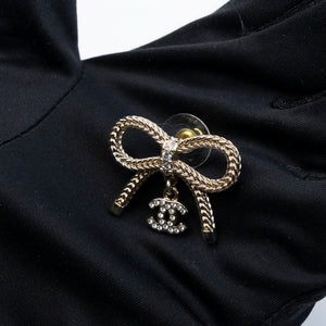 CHANEL 24K BOW CC EARRINGS