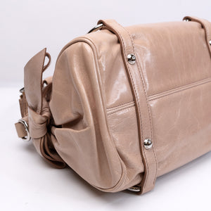 MIU MIU VITELLO LUX BOW SATCHEL CALFSKIN LEATHER