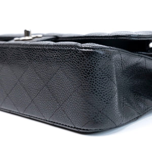 CHANEL MEDIUM CLASSIC DOUBLE FLAP BAG BLACK CAVIAR LEATHER SHW