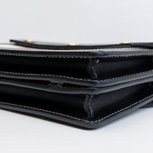 BURBERRY MINI HORSEFERRY PRINT TITLE CROSSBODY BAG BLACK GHW