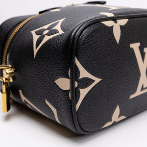 LOUIS VUITTON VANITY PM BLACK/BEIGE CALFSKIN GHW (MICROCHIP)