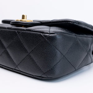 CHANEL COCO LOVE FLAP BAG BLACK CAVIAR GHW (MICROCHIP)