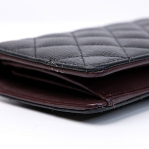 CHANEL LONG WALLET BLACK CAVIAR LEATHER GHW