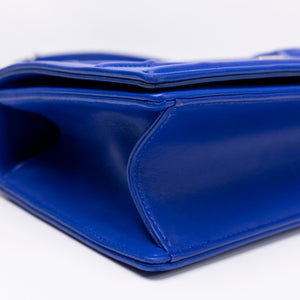 CHRISTAIN DIOR DIORAMA WALLET ON CHAIN BLUE LAMBSKIN LEATHER SHW