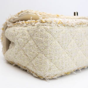 CHANEL CRUISE 2025/26 MINI CLASSIC HANDBAG TWEED LIGHT YELLOW GHW (MICROCHIP)