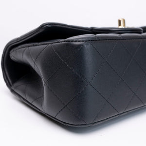 CHANEL CLASSIC FLAP MINI RECTANGULAR TOP HANDLE BAG LAMBSKIN GHW (MICROCHIP)