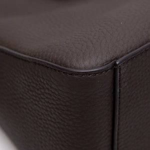 THE ROW TOP HANDLE ESPRESSO CALFSKIN LEATHER SHW