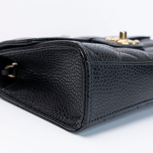 CHANEL 26C MINI FLAP BAG BLACK CAVIAR GHW (MICROCHIP)