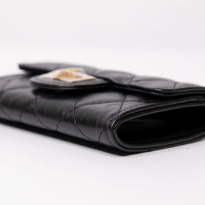 CHANEL 2.55 REISSUE FLAP CARD HOLDER BLACK CALFSKIN GHW