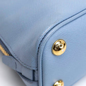 PRADA SAFFIANO LUX LEATHER MINI BAG BLUE GHW