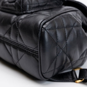 CHRISTIAN DIOR SMALL DIOR CARO BACKPACK BLACK MACROCANNAGE LAMBSKIN GHW