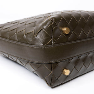 BOTTEGA VENETA WALLACE BAG CALFSKIN KAKI GHW