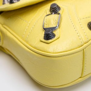 BALENCIAGA SMALL LE CAGOLE SLING SHOULDER BAG YELLOW LAMBSKIN LEATHER SHW
