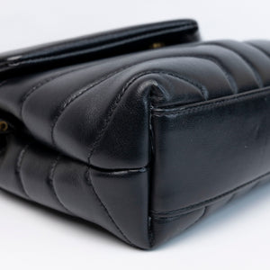 SAINT LAURENT TOY LOULOU BAG QUILTED BLACK GHW