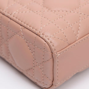 CHRISTIAN DIOR D-JOY MICRO BAG PINK LAMBSKIN LEATHER LGHW
