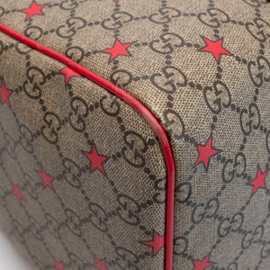 GUCCI GG SUPREME MEDIUM JOY BOSTON BAG BEIGE / RED GHW