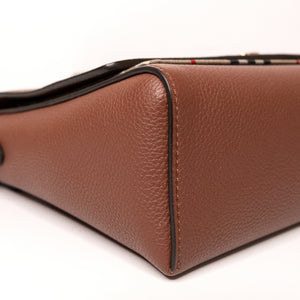 BURBERRY NOTE CROSS-BODY BAG CALFSKIN / CANVAS GHW