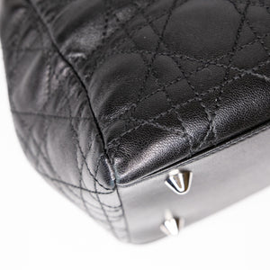 CHRISTIAN DIOR VINTAGE LADY DIOR TOTE BAG BLACK SHW
