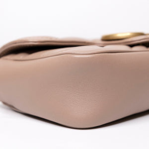 GUCCI MARMONT SMALL SHOULDER BAG BEIGE LEATHER GHW