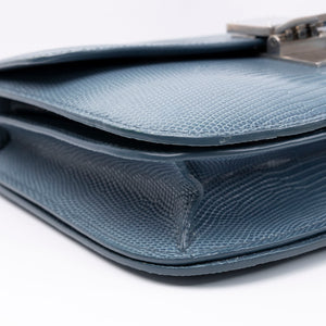 CELINE MEDIUM CLASSIC BOX BAG BLUE LIZARD SKIN LEATHER SHW
