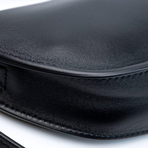 BURBERRY MINI SHIELD LEATHER SHOULDER BAG BLACK GHW