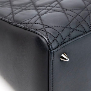 CHRISTIAN DIOR MEDIUM LADY DIOR ANSELM REYLE BLACK CALFSKIN SHW