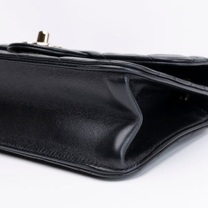 CHANEL 25B CLASSIC FLAP MATELASSE CHAIN STRAP MINI BAG BLACK LAMBSKIN LGHW