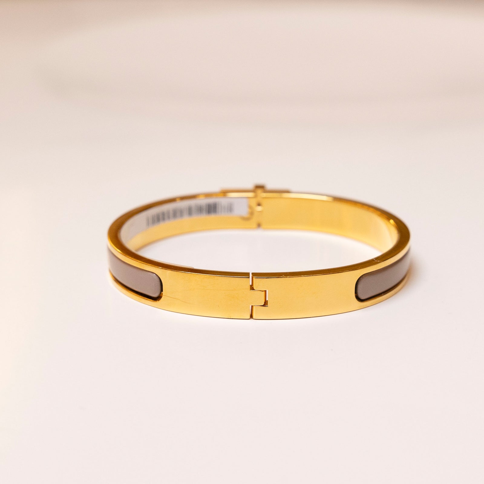 HERMES MINI CLIC KELLY BRACELET GOLD TONE / ROSE CANDEUR