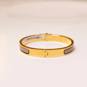 HERMES MINI CLIC KELLY BRACELET GOLD TONE / ROSE CANDEUR