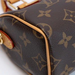 LOUIS VUITTON NANO SPEEDY MONOGRAM CANVAS GHW (MICROCHIP)