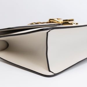 GUCCI MEDIUM SYLVIE SHOULDER BAG CALFSKIN WHITE GHW