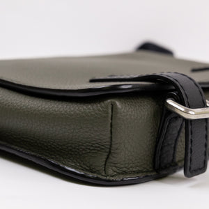 LOEWE MILITARY MESSENGER BAG CALFSKIN LEATHER KHAKI GREEN SHW