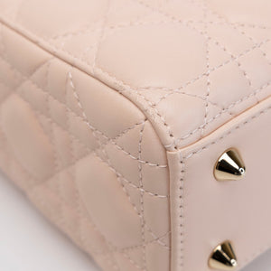 CHRISTIAN DIOR SMALL LADY DIOR LIGHT PINK LAMBSKIN GHW
