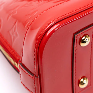 LOUIS VUITTON ALMA BB MONOGRAM PATENT RED GHW