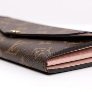 LOUIS VUITTON EMILIE WALLET MONOGRAM ROSE BALLERINE GHW
