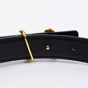 HERMES CURSIVES DOUBLE SIDE BELT 24MM BLACK/GOLD EPSOM LEATHER GHW