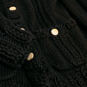 CHANEL 22S CARDIGAN BLACK COTTON / SILK
