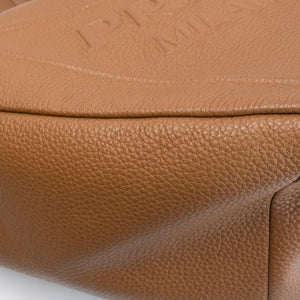 PRADA LARGE TRIANGLE LEATHER BAG CARAMEL SHW