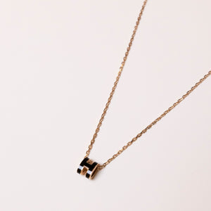 HERMES MINI POP H NECKLACE BLACK GHW