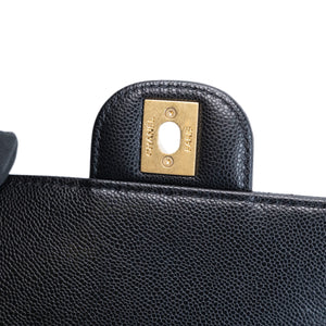 CHANEL 25P MINI FLAP BAG BLACK CAVIAR LEATHER GHW (MICROCHIP)