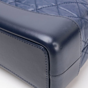 CHANEL SMALL GABRIELLE BACKPACK AGED CALFSKIN NAVY BLUE / BLACK RUTHENIUM HARDWARE