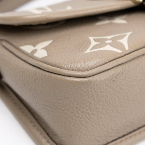 LOUIS VUITTON NANO DIANE BICOLOUR MONOGRAM EMPREINTE LEATHER TOURTERELLE BEIGE /  CREAM GHW (MICROCHIP)
