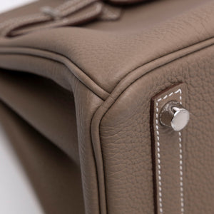 HERMES BIRKIN 25 ETOUPE TOGO LEATHER SHW STAMP K