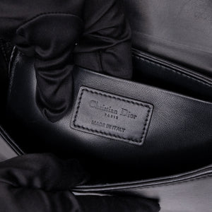 CHRISTIAN DIOR 30 MONTAIGNE CHAIN TOP HANDLE BAG LAMBSKIN LEATHER DARK SILVER HARDWARE